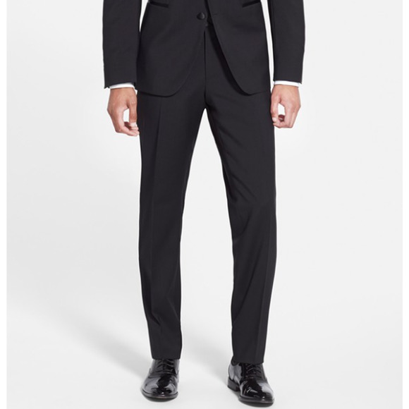 Hugo Boss Other - Hugo Boss The Stars 75 Glamour 3 Flat Front Tuxedo Pants Black, 42 Reg / US 34